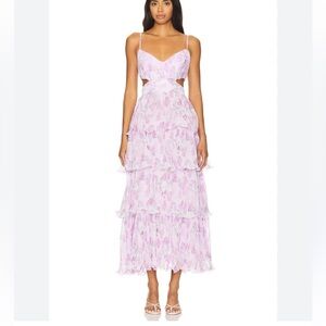 Lavender Jaiden Floral Tiered Dress by ASTR The Label- Size Medium